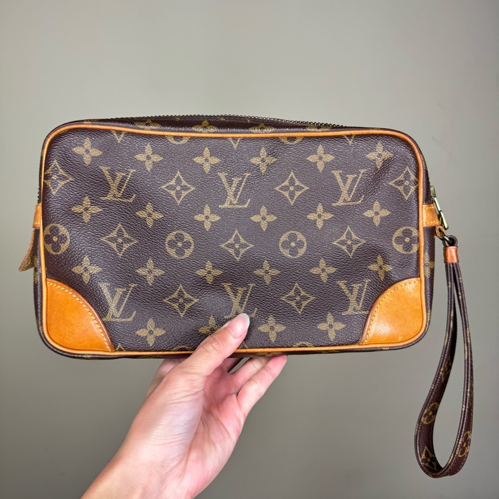 Louis Vuitton Brown Monogram Wristlet Clutch - Picture 4 of 11